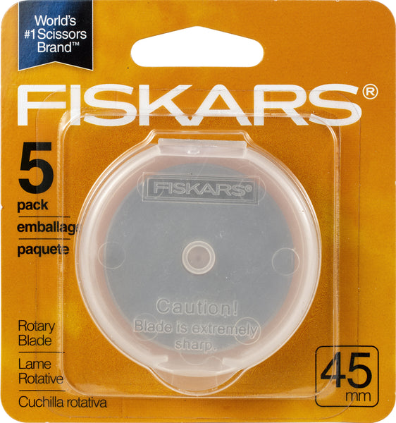 Fiskars Straight Rotary Blades-45mm 5/Pkg