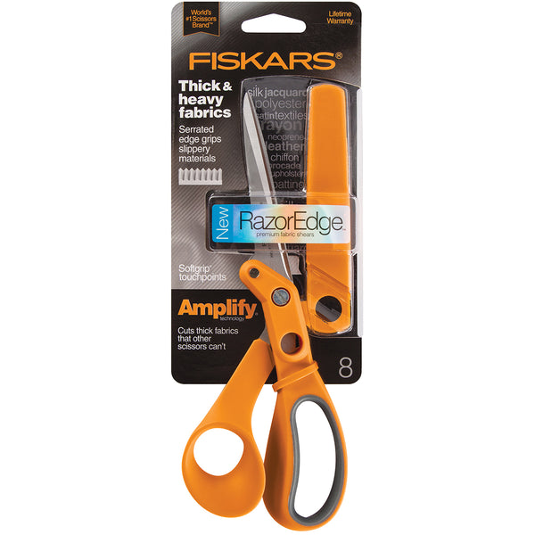 Fiskars Amplify Softgrip Serrated Sewing Scissors 8"-