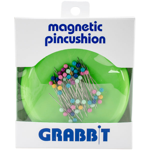 Grabbit Magnetic Pincushion W/50 Pins-Lime