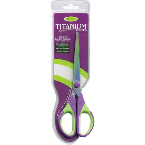 Heirloom Titanium Sewing Scissors 7"-Purple/Green