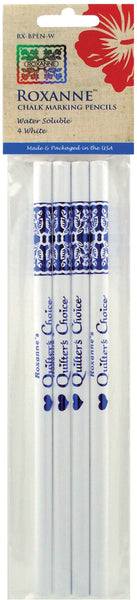 Water-Soluble Chalk Marking Pencils 4/Pkg-White