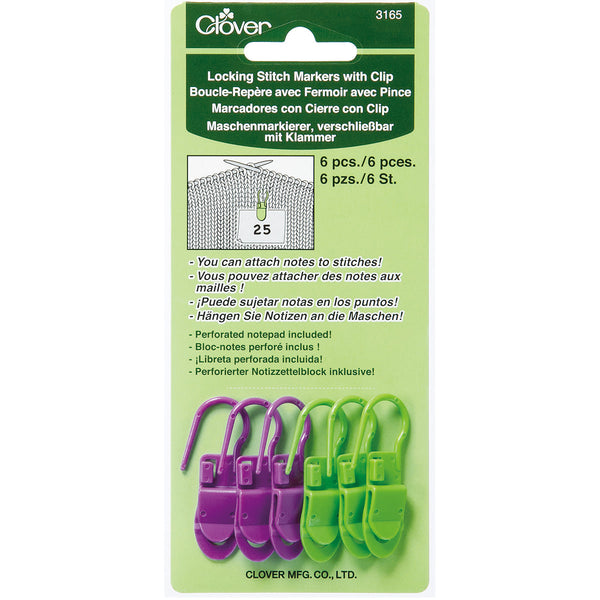 Locking Stitch Markers W/Clips-6/Pkg