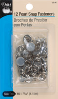 Dritz Pearl Snap Fasteners 7/16" 12/Pkg-White