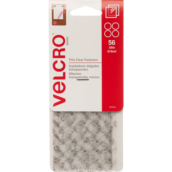 VELCRO(R) Brand Thin Fasteners Dots 3/8" 56/Pkg-Clear