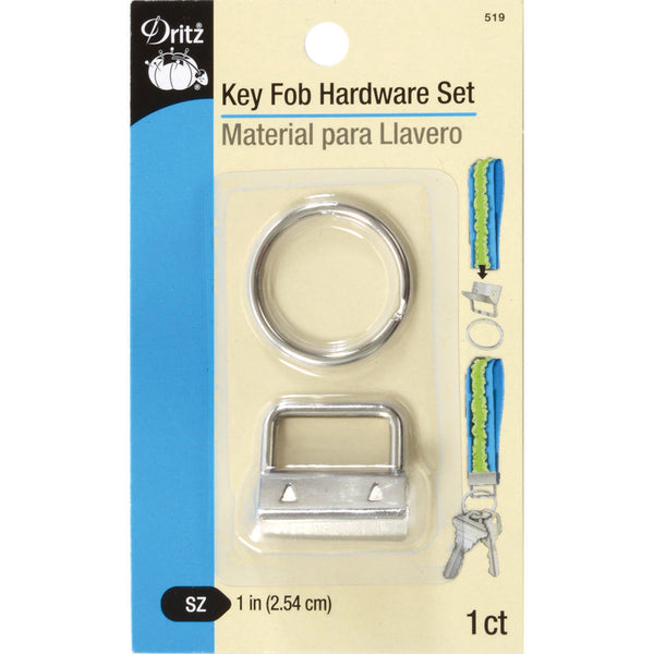 Dritz Key Fob Hardware For 1" Strap 1 Set-Nickel