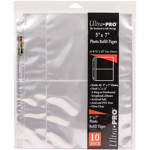 Ultra Pro 8.5"X11" Refill Pages 10/Pkg-For 5"X7" Photos