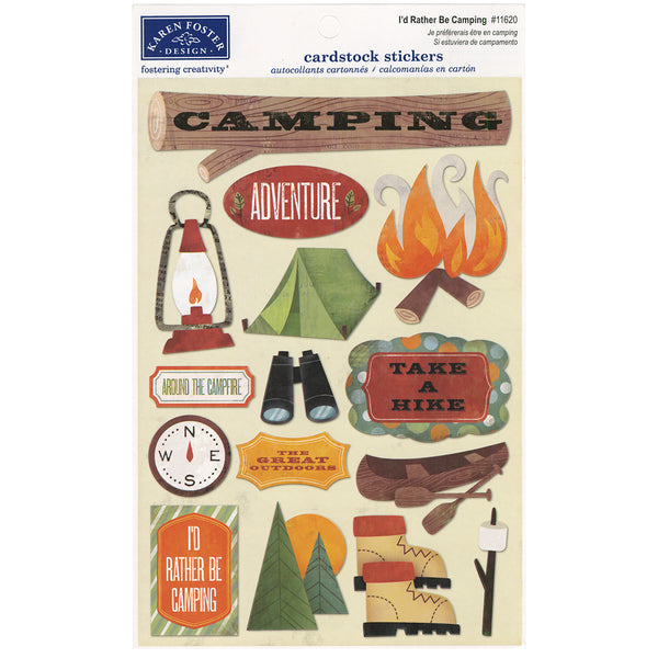Cardstock Stickers-I'd Rather Be Camping