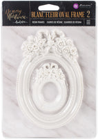 Prima Frank Garcia Memory Hardware Resin Frames 2/Pkg-Blanc Fleur Oval