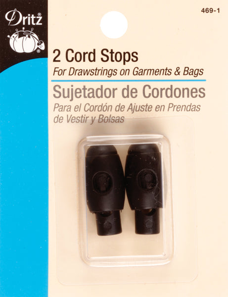 Dritz Cord Stops 1-1/4" 2/Pkg-Black