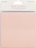 Dovecraft Back To Basics Cards W/Envelopes 6"X6" 12/Pkg-Perfectly Pink