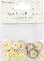 Dovecraft Back To Basics Wooden Buttons 16/Pkg-Baby Steps