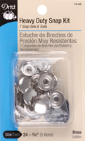 Dritz Heavy Duty Snaps & Tool Kit 5/8" 7/Pkg-Nickel-Plated Brass