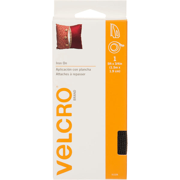 VELCRO(R) Brand Iron-On Tape 3/4"X5'-Black