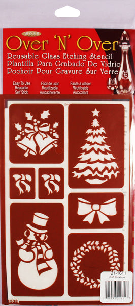 Over 'N' Over Reusable Stencils 5"X8"-Christmas