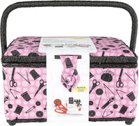 Singer Sewing Basket-11.5"X6"X6.5" Pink Notions