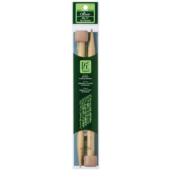 Takumi Bamboo Single Point Knitting Needles 10"-Size 17/12.75mm