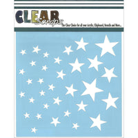 Clear Scraps Stencils 6"X6"-Stars