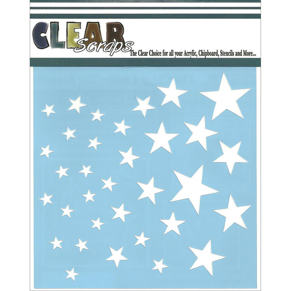 Clear Scraps Stencils 6"X6"-Stars