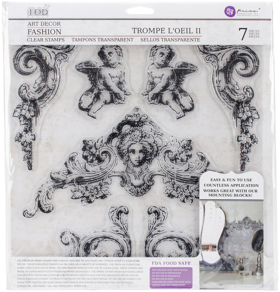 Iron Orchid Designs Decor Clear Stamps 12"X12"-Trompel'oeil 2