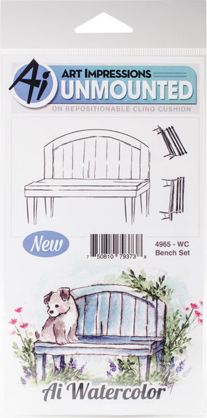 Art Impressions Watercolor Cling Rubber Stamps 4"X7"-Bench