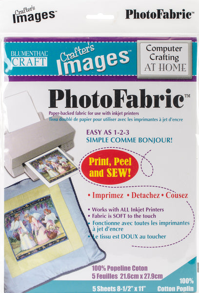 Crafter's Images Photofabric 8.5"X11" 5/Pkg-100% Cotton Poplin