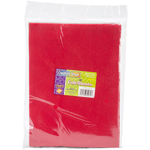 Felt Sheets 9"X12" 12/Pkg-Assorted Colors