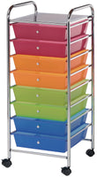 Storage Cart W/8 Drawers-16.5"X39.5"X14.5" Multicolor