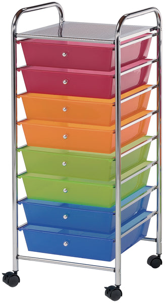 Storage Cart W/8 Drawers-16.5"X39.5"X14.5" Multicolor