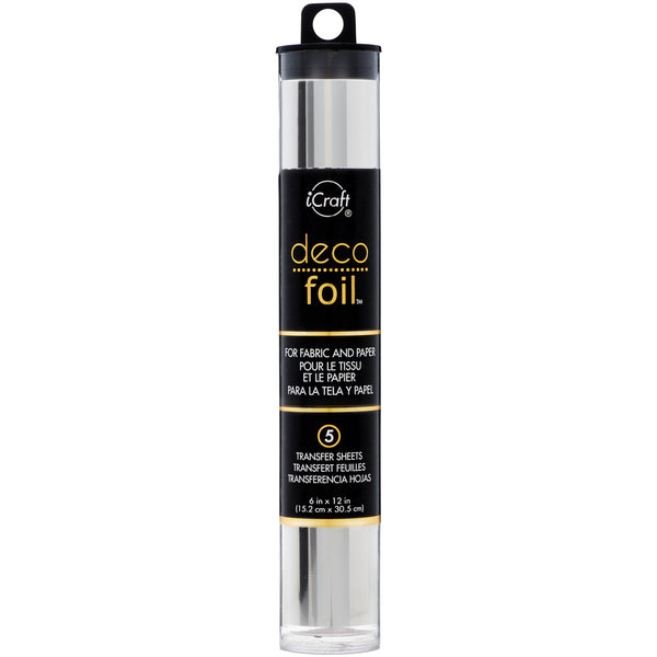 Deco Foil Transfer Sheets 6"X12" 5/Pkg-Silver
