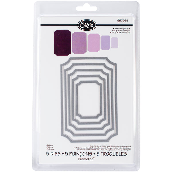 Sizzix Framelits Dies 5/Pkg-Tickets