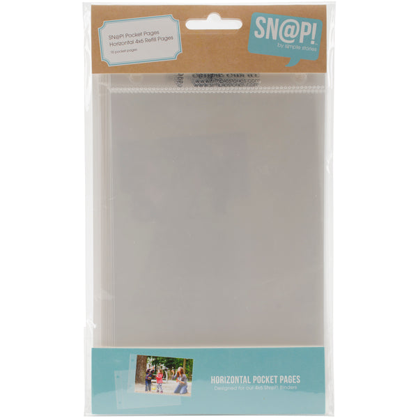 Sn@p! Pocket Pages For 4"X6" Binders 10/Pkg-(1) 4"X6" Horizontal Pocket