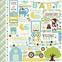 Bundle Of Joy/A New Addition Cardstock Stickers 12"X12"-Baby Boy, Element