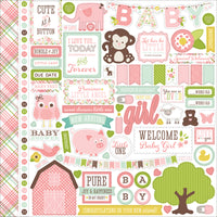 Bundle Of Joy/A New Addition Cardstock Stickers 12"X12"-Baby Girl, Element