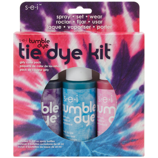 Tumble Dye Craft & Fabric Tie-Dye Kit 2oz 3/Pkg-Girly Girl