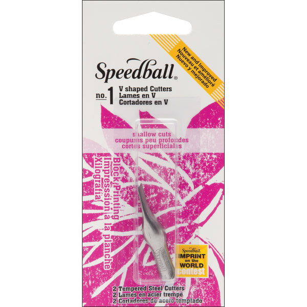 Speedball Lino Cutter Blades 2/Pkg-#1 Small V