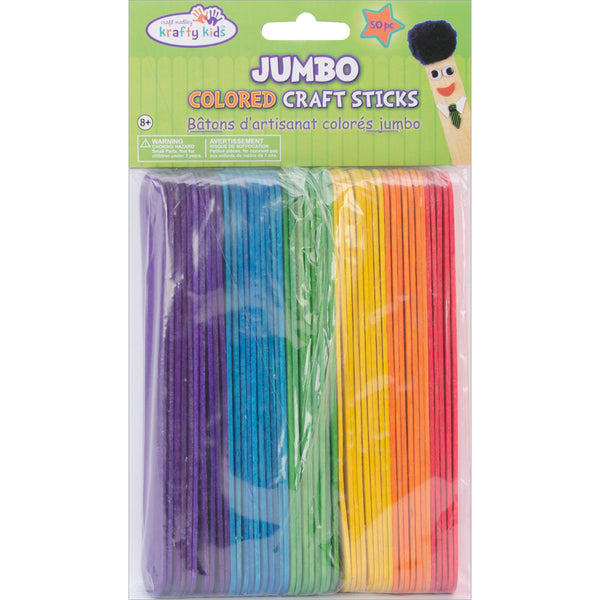 Jumbo Craft Sticks-Colored 6" 50/Pkg
