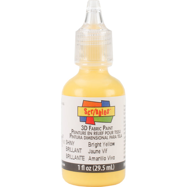 Scribbles 3D Fabric Paint 1oz-Shiny - Bright Yellow
