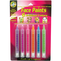 Face Paint Push-Up Crayons 6/Pkg-Brilliant