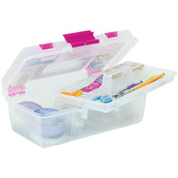 Creative Options Tool Box Organizer-13"X7.5"X5" Clear W/Magenta