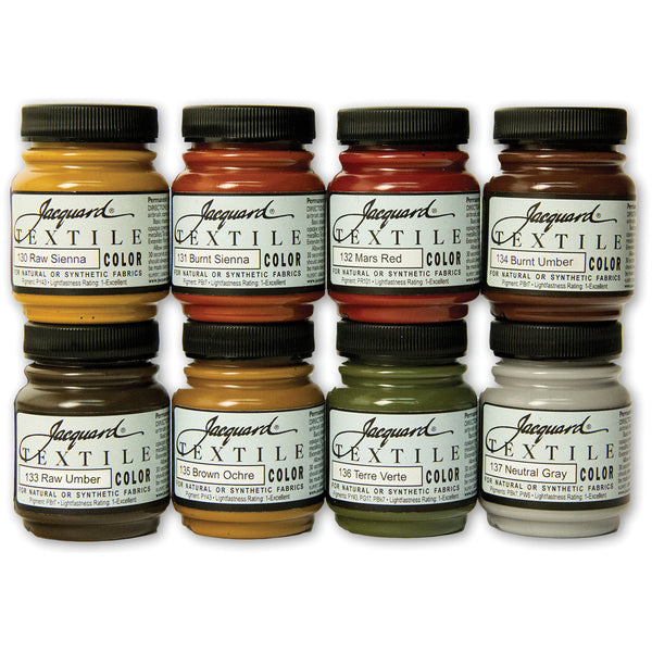Jacquard Textile Color Fabric Paint 2.25oz 8/Pkg-Earth Tones