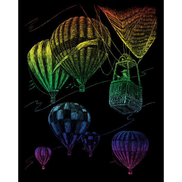 Rainbow Foil Engraving Art Kit 8"X10"-Hot Air Balloons