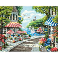 Paint Works Paint By Number Kit 14"X11"-Cafe By The Sea
