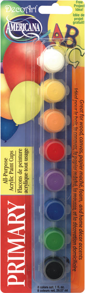 Americana All-Purpose Acrylic Paint Pots 8/Pkg-Primary