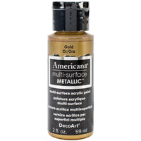 Americana Multi-Surface Metallic Acrylic Paint 2oz-Gold