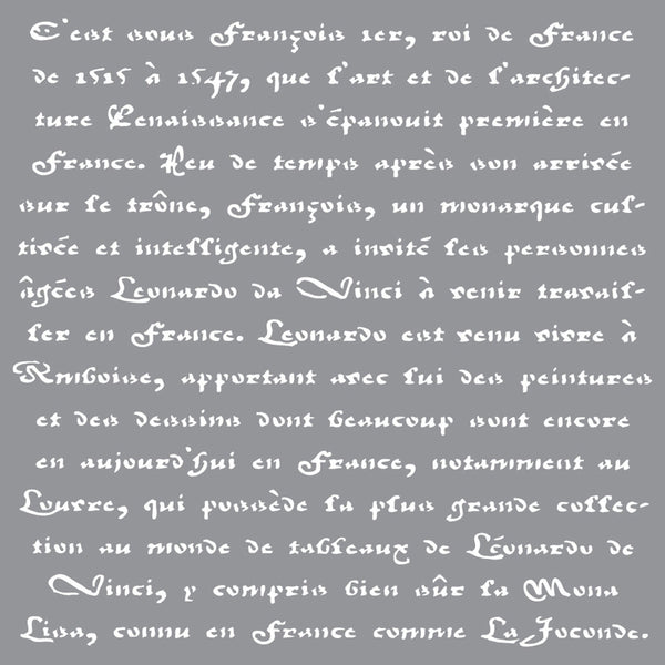Americana Decor Stencil 12"X12"-Old French Script