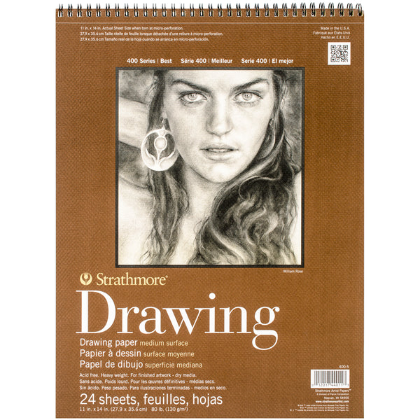 Strathmore Medium Drawing Spiral Paper Pad 11"X14"-24 Sheets