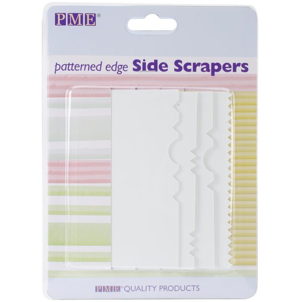 Patterned Edge Plastic Side Scraper Set 4/Pkg-