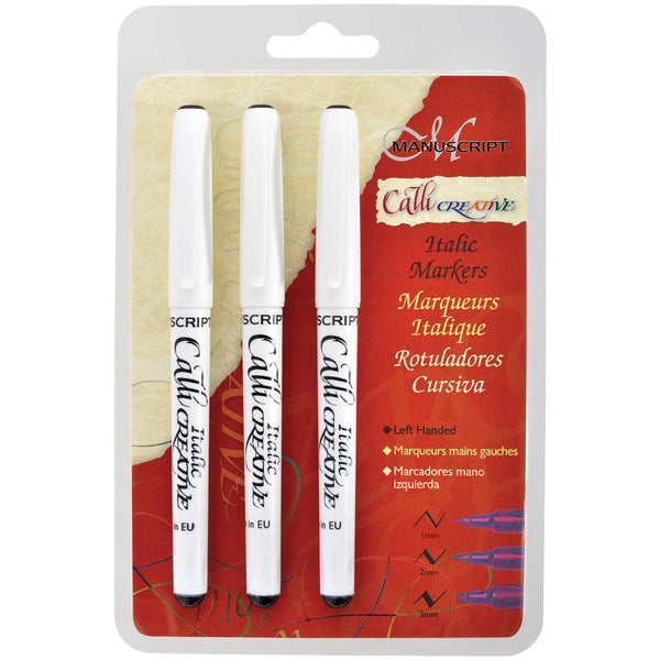 Manuscript CalliCreative Left-Handed Markers 3/Pkg-Black