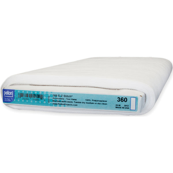 Pellon E-Z Stitch Tear Away Embroidery Stabilizer-White 20"X15yd FOB: MI