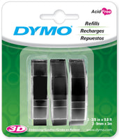 Dymo Caption Maker Tape Refill 3/8"X9.8 Feet 3/Pkg-Black